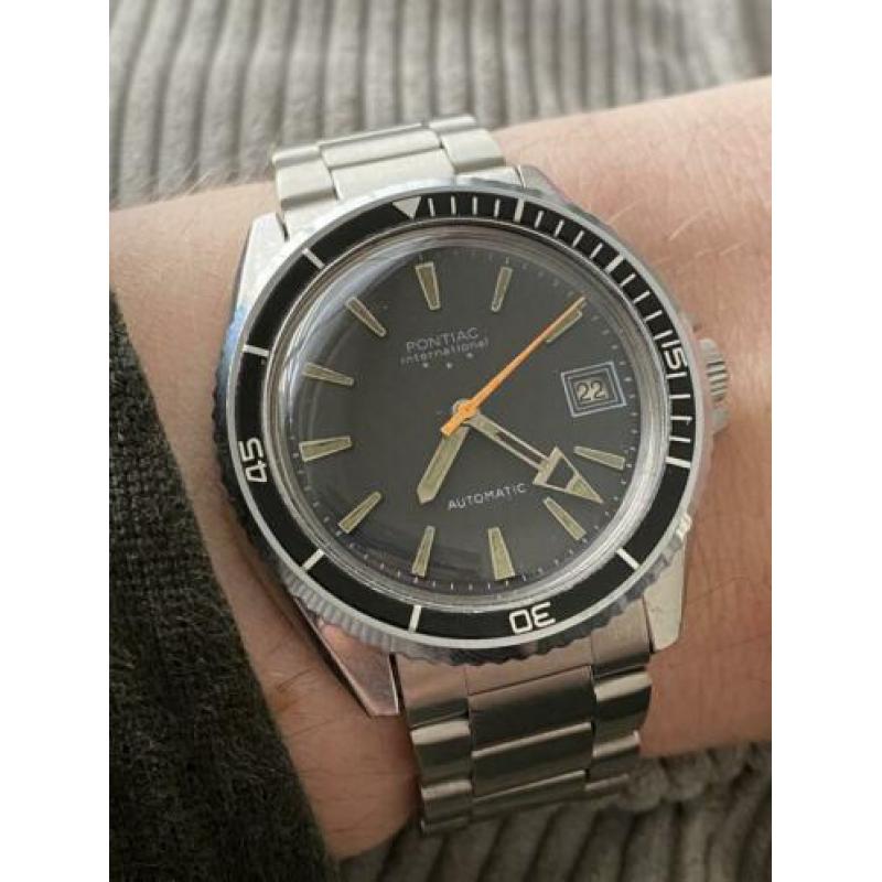 Vintage Pontiac Duikhorloge Horloge Diver zeer mooi!
