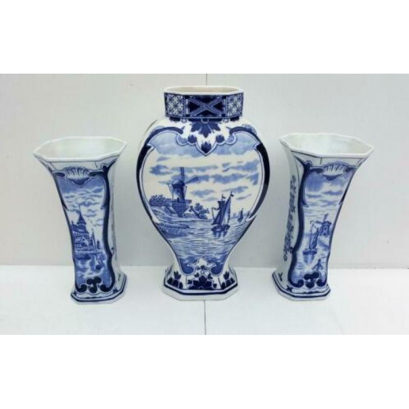 Regout ( Louis ) 3 delig kaststel decor n/Delft 500 en 501