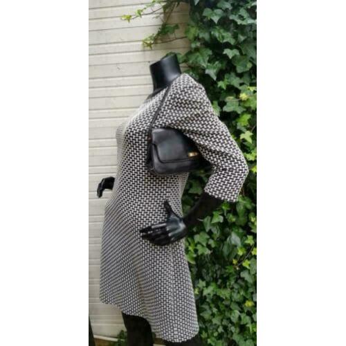D346: VINTAGE zwart lederen handtas zeer fraai