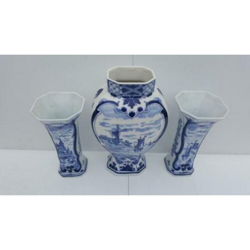 Regout ( Louis ) 3 delig kaststel decor n/Delft 500 en 501