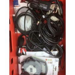 Mix partij nieuwe kabels voor telefoon tv spel audio pc