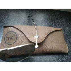 Vintage oude metalen heren piloten-bril met etui