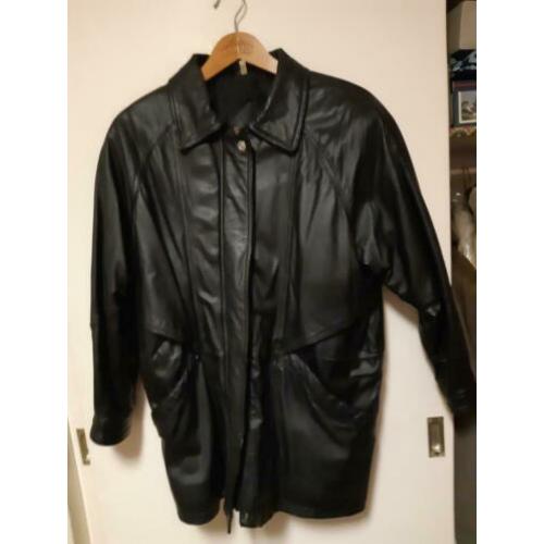 Zwart leren casual dames jack