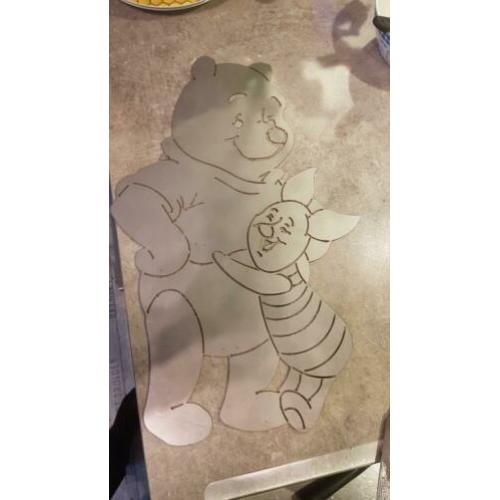 winnie de pooh en knorretje uit rvs gesneden