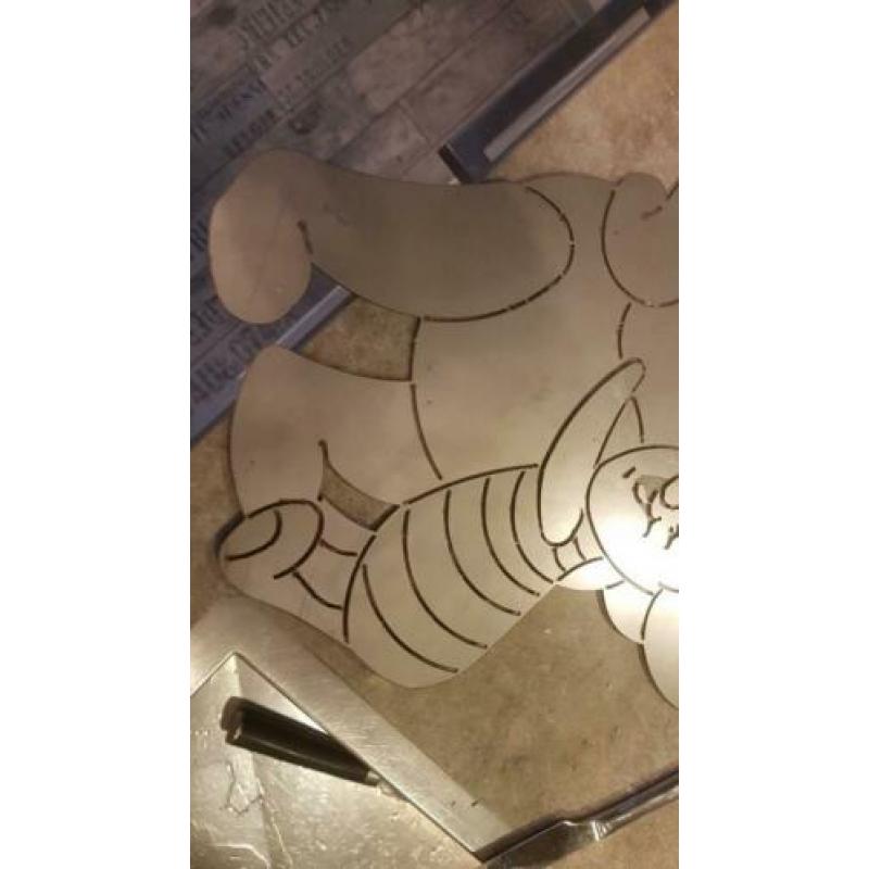 winnie de pooh en knorretje uit rvs gesneden