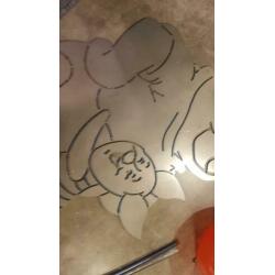 winnie de pooh en knorretje uit rvs gesneden