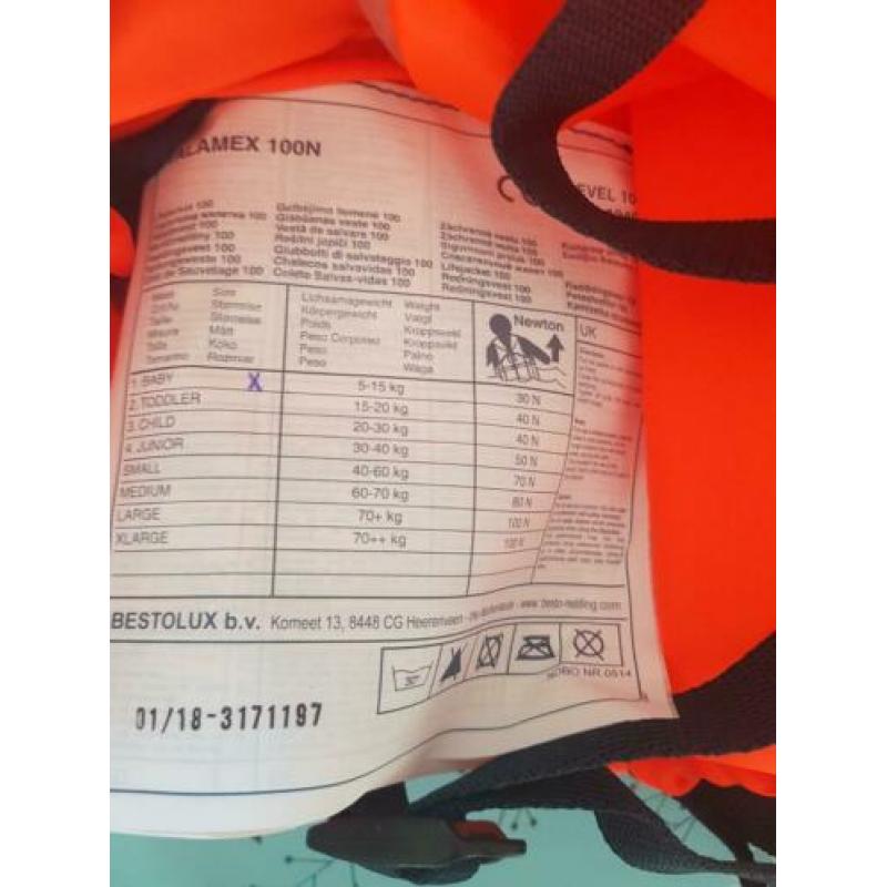 Nieuw reddingsvest baby 5-15kg Talamex N100