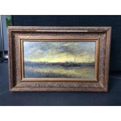 Henk Bies, olieverf op paneel, afm incl lijst 47x32 cm