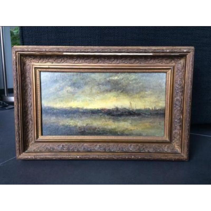 Henk Bies, olieverf op paneel, afm incl lijst 47x32 cm