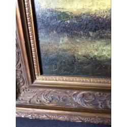 Henk Bies, olieverf op paneel, afm incl lijst 47x32 cm