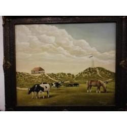 Olieverf schilderij Ameland Gesigneerd