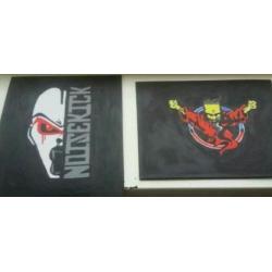 schilderijen op verzoek (hier hardcore thunderdome logo's)