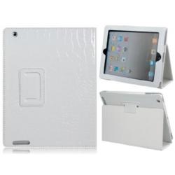Witte Croco Krokodil iPad 2, 3 en 4 Hoes Case Cover