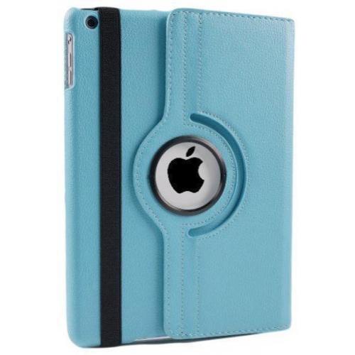 iPad Air hoes 360 roteerbaar PU Leder Aqua Blauw