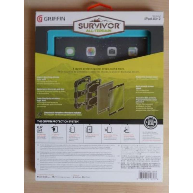 Griffin Survivor Apple iPad 2017-2018 hoes zwart-licht blauw