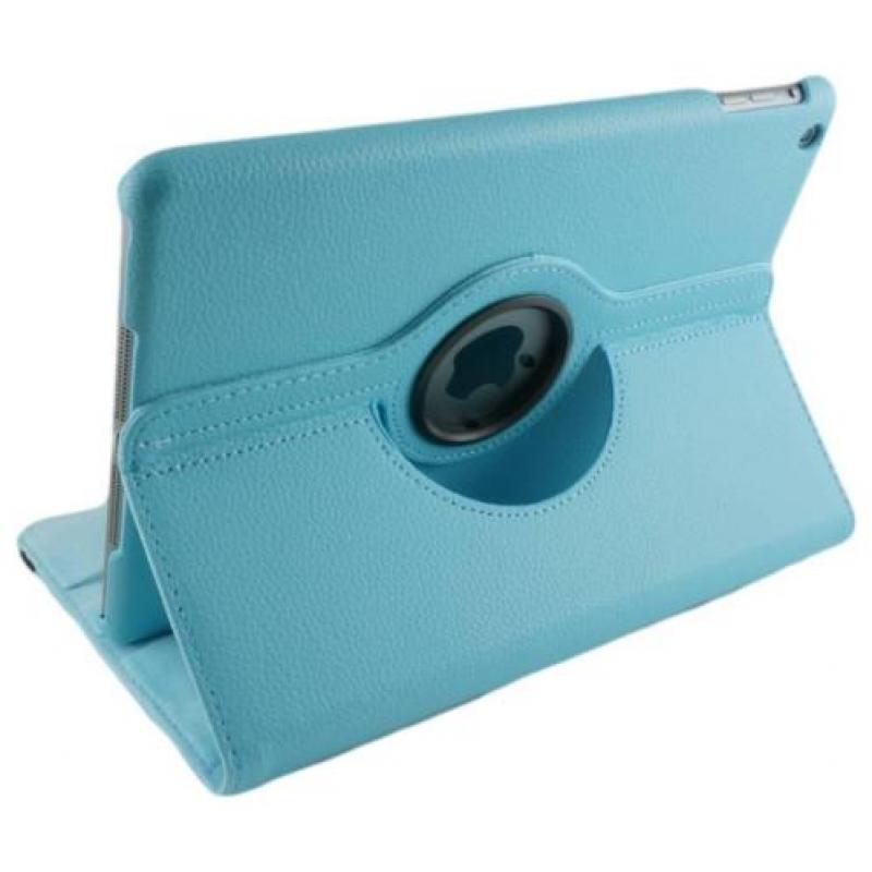 iPad Air hoes 360 roteerbaar PU Leder Aqua Blauw