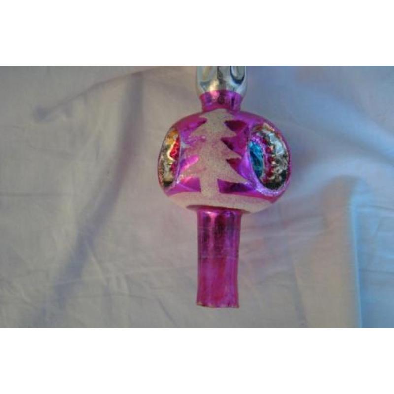 Mooie oude antieke roze kerst piek met meerdere kleuren