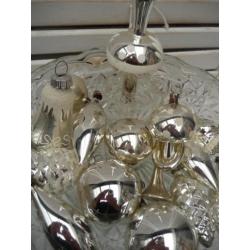 15 Oude kerstballen glazen zilveren diverse Kerst/versiering