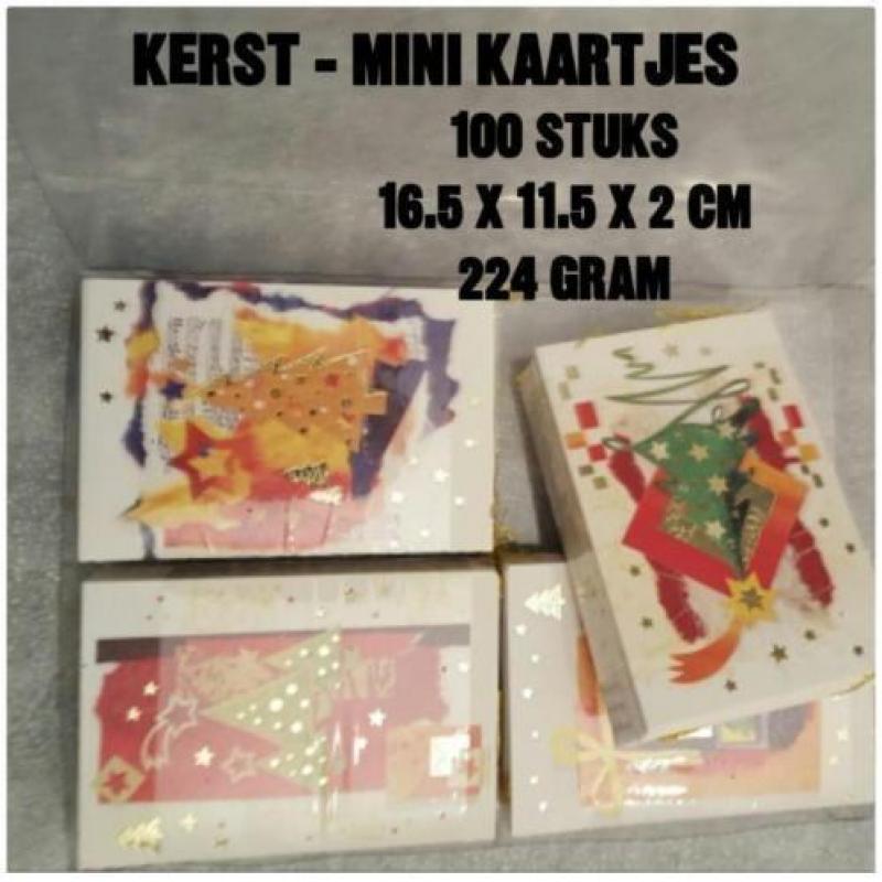 Kerst - mini kaartjes x 100 stuks