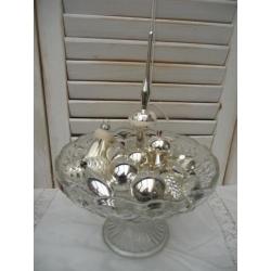 15 Oude kerstballen glazen zilveren diverse Kerst/versiering
