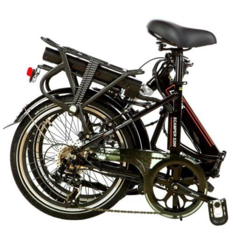 Shinga lacros Scamper S200 elektrische vouwfiets zwart