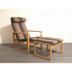 F) Borge Mogensen fauteuil + hocker - Deens design