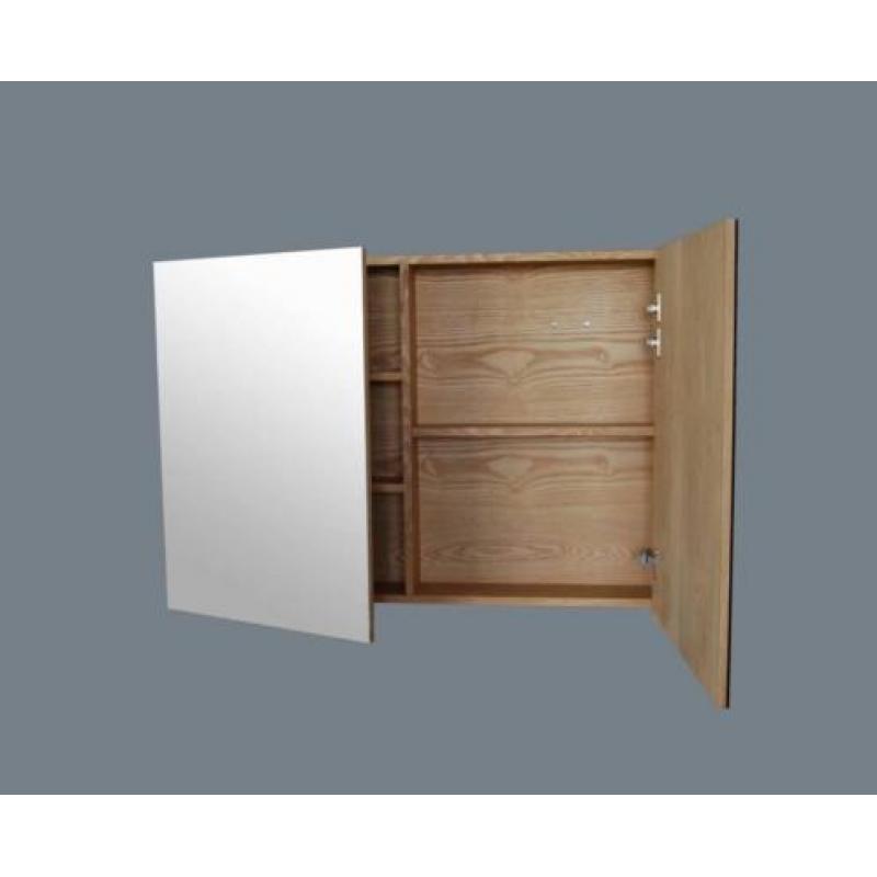 Spiegelkast Wood 120cm massief Geolied Eiken