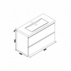 Badmeubel Set Extra Compact 80X36 Cm Hoogglans Wit
