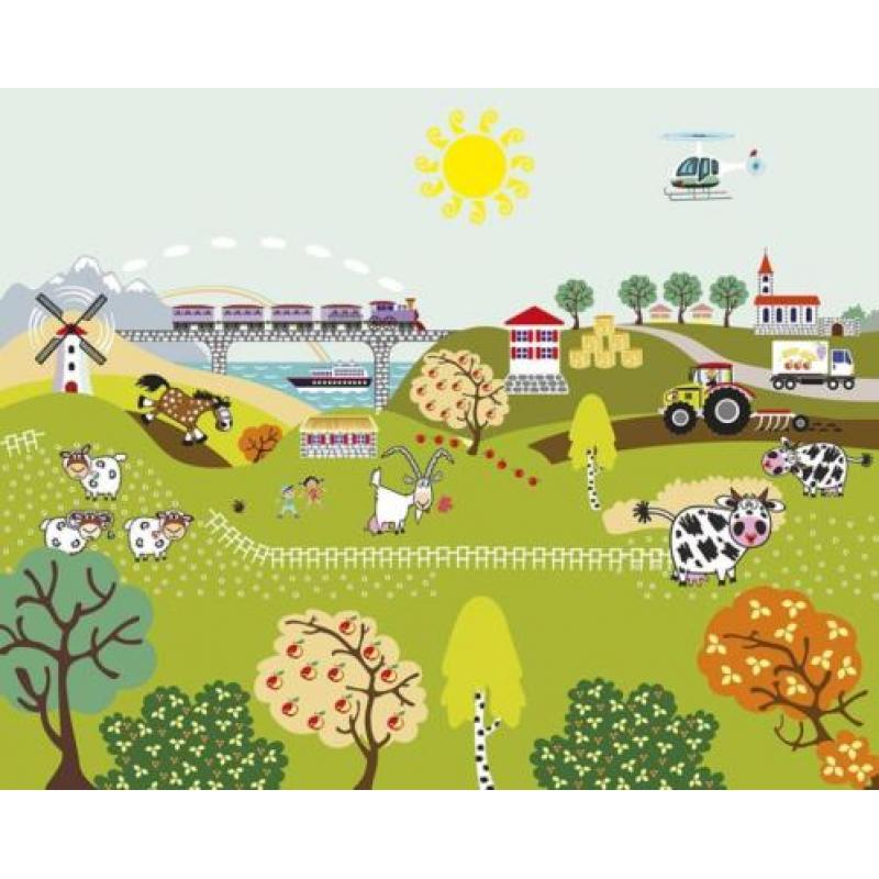 Vliesbehang Boerderij, Boerderij fotobehang *Muurdeco4kids