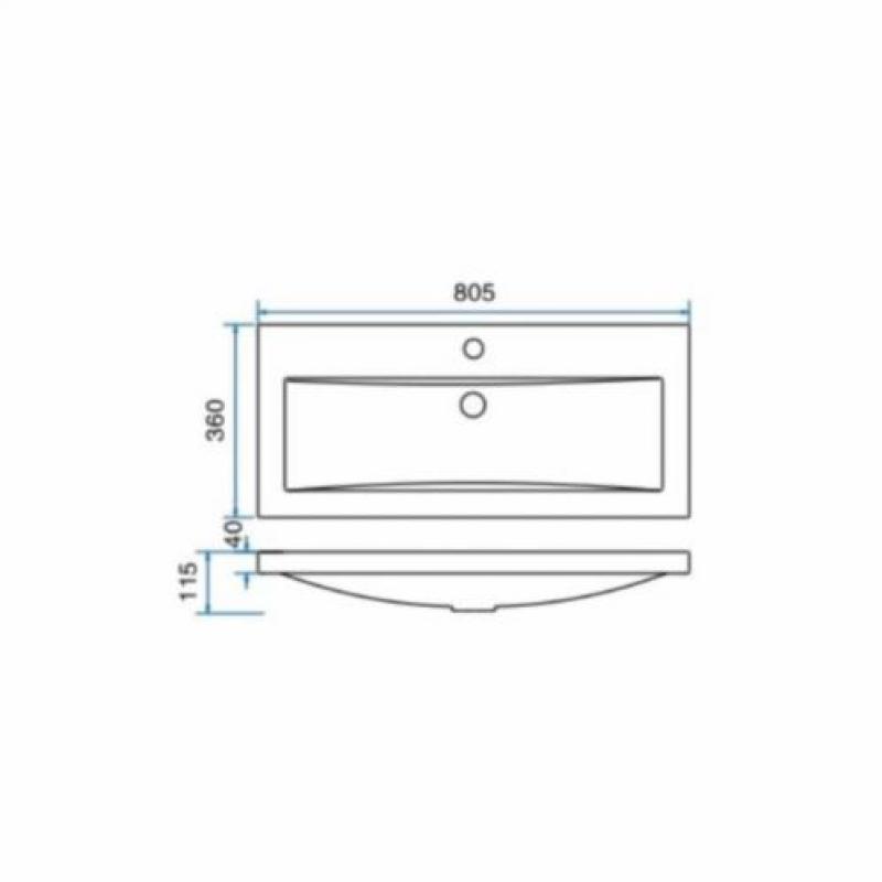 Badmeubel Set Extra Compact 80X36 Cm Hoogglans Wit