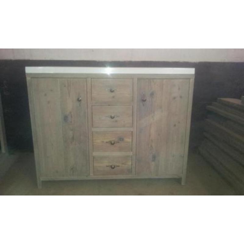 Steigerhouten badkamermeubel wastafelkast steigerhout Sheryl