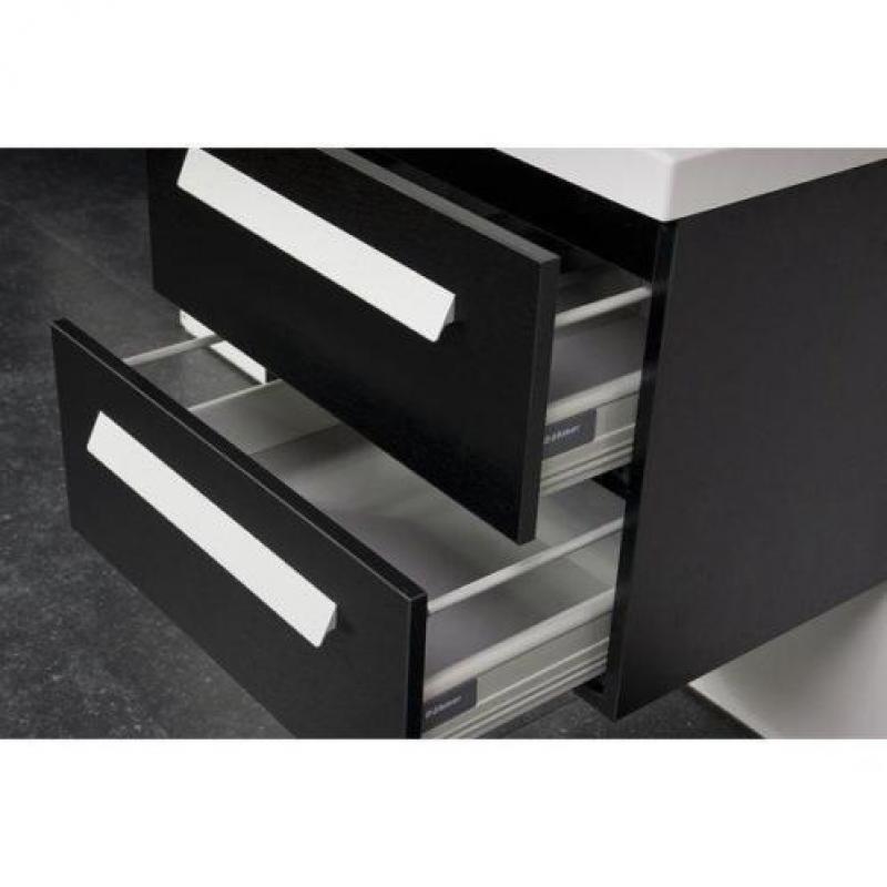 Saniclass Foggia badmeubel 60x45.5cm 0 kraangaten black wood