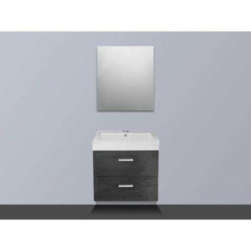 Saniclass Ancona badmeubel met spiegel 58x47cm black diamond