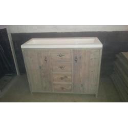 Steigerhouten badkamermeubel wastafelkast steigerhout Sheryl
