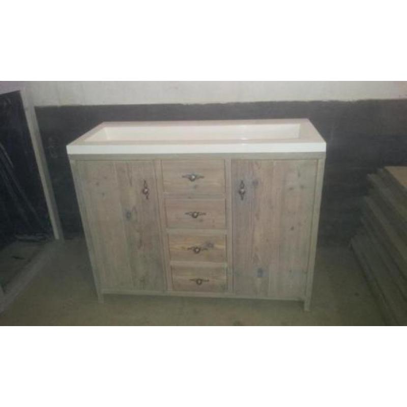 Steigerhouten badkamermeubel wastafelkast steigerhout Sheryl