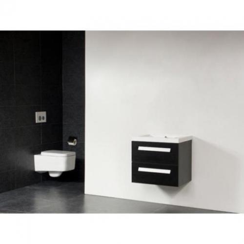 Saniclass Foggia badmeubel 60x45.5cm 0 kraangaten black wood