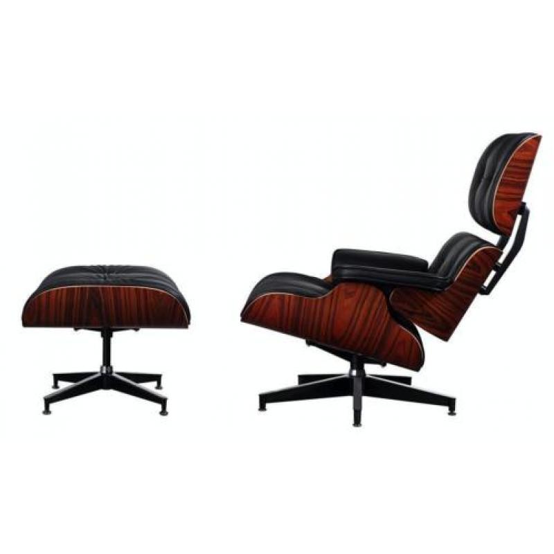 Eames Lounge Chair XL + Hocker -> UNIEK GROTER FORMAAT CHAIR