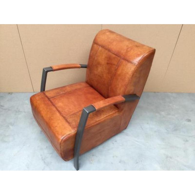Industriële Fauteuil Como echt Leder Staffelkorting!