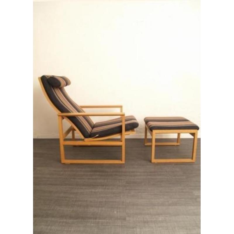 F) Borge Mogensen fauteuil + hocker - Deens design