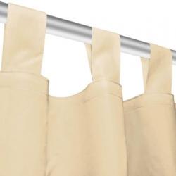 vidaXL Micro-satijnen gordijnen met lussen 140x225 cm beige