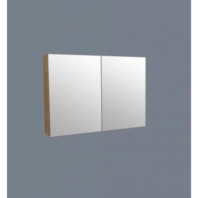Spiegelkast Wood 120cm massief Geolied Eiken