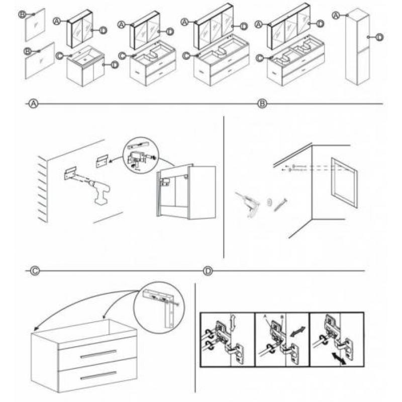Badmeubelset Differnz The Collection 80x43x61 cm Wit/Wit ...