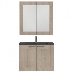 Tiger Badkamer meubelset Frames 80 cm eikenhout zwart 164642