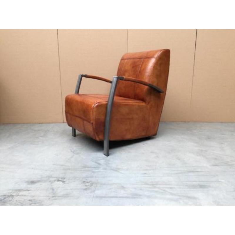 Industriële Fauteuil Como echt Leder Staffelkorting!