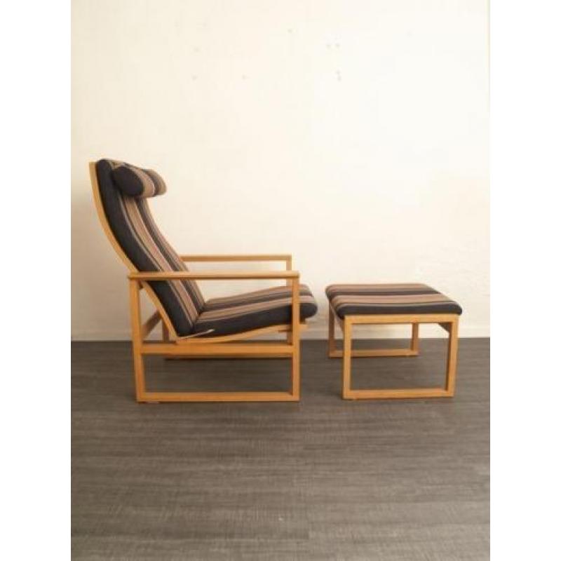 F) Borge Mogensen fauteuil + hocker - Deens design