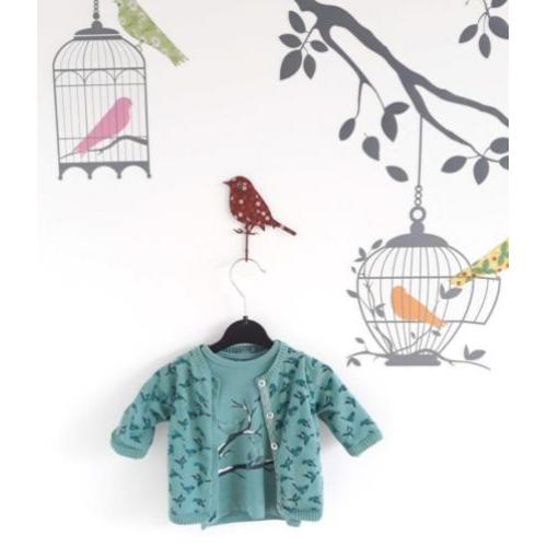 Setje vestje, shirt vogeltjes Name it mt 50 ZGAN