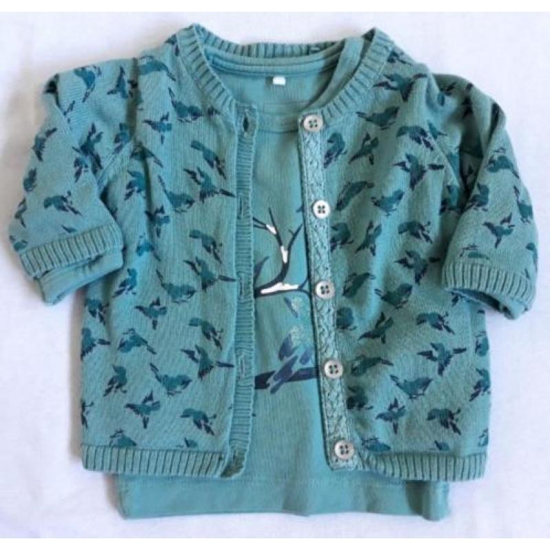 Setje vestje, shirt vogeltjes Name it mt 50 ZGAN