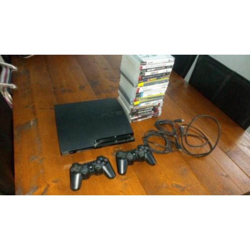 Playstation 3 met 20 games te koop