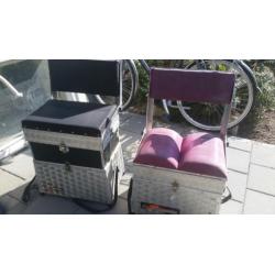 2 viskoffers voor hem en haar,kleur zwart,en donker roze
