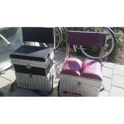 2 viskoffers voor hem en haar,kleur zwart,en donker roze